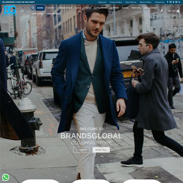 BrandsGlobal — Fashion & clothing online store designed and developed by ZyntaX Online