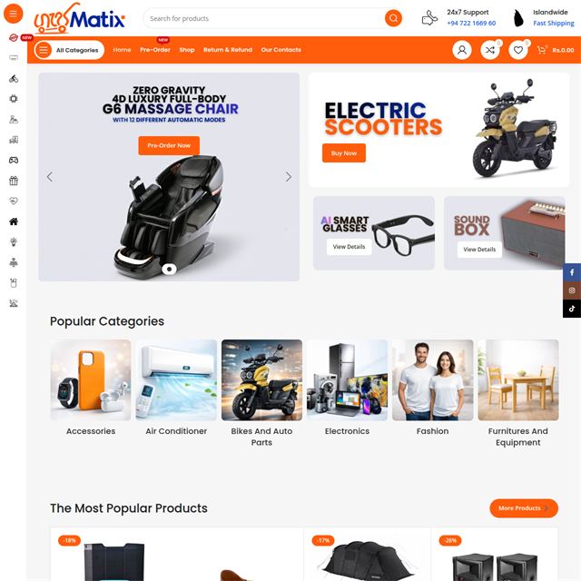 GajaMatix — Multi-category e-commerce marketplace designed and developed by ZyntaX Online